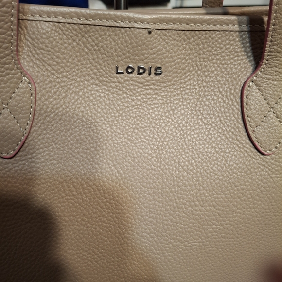 Lodis Tan and Pink Leather Tote Bag - Picture 9 of 9